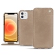 Housse cuir Apple iPhone 12 mini - Taupe vintage ( Pantone 7530C ) 