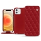 Apple iPhone 12 leather case - Rouge - Couture ( Nappa - Pantone 199C ) 