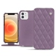 Capa em pele Apple iPhone 12 - Lilas - Couture ( Nappa - Pantone 2645U ) 