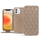 Housse cuir Apple iPhone 12 - Taupe vintage - Couture
