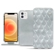 Apple iPhone 12 leather case - Platinium - Couture