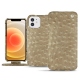 Capa em pele Apple iPhone 12 - Autruche desert