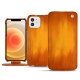 Apple iPhone 12 leather case - Orange Patine