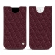 硬质真皮保护套 Apple iPhone 12 mini - Lie de vin - Couture ( Pantone 5115C ) 