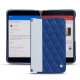 Microsoft Surface Duo leather cover - Bleu océan - Couture ( Nappa - Pantone 293C ) 