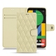 Housse cuir Google Pixel 5 - Beige - Couture ( Nappa - Pantone 7502C ) 