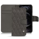 Funda de piel Apple iPhone 12 Pro - Anthracite - Couture ( Pantone 424C ) 