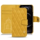 レザーケース Apple iPhone 12 Pro - Jaune soulèu - Couture