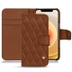 Housse cuir Apple iPhone 12 mini - Marron - Couture ( Nappa - Pantone 1615C ) 