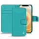 Apple iPhone 12 mini leather case - Bleu fluo