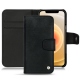 Housse cuir Apple iPhone 12 - Dark vintage ( Roughtcut - Black#5256 ) 