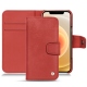 Housse cuir Apple iPhone 12 - Cerise vintage ( Pantone 185C ) 