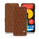 レザーケース Google Pixel 5 - Marron - Couture ( Nappa - Pantone 1615C ) 