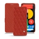 Google Pixel 5 leather case - Papaye - Couture ( Pantone 180C ) 