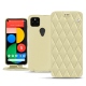 Housse cuir Google Pixel 5 - Beige - Couture ( Nappa - Pantone 7502C ) 