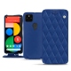 Capa em pele Google Pixel 5 - Bleu océan - Couture ( Nappa - Pantone 293C ) 