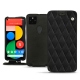 Housse cuir Google Pixel 5 - Negre poudro - Couture