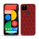 Google Pixel 5 leather cover - Tomate - Couture ( Pantone 187C ) 