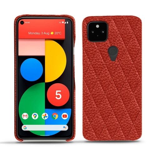Lederschalen für Google Pixel 5Papaye - Couture ( Pantone #b54317 ) 