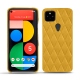 Coque cuir Google Pixel 5 - Jaune soulèu - Couture