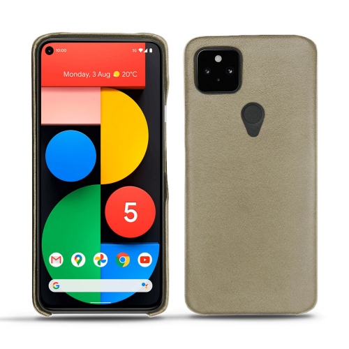 Conchas de cuero para Google Pixel 5Darboun sabla ( Pantone #BCB1A1 )