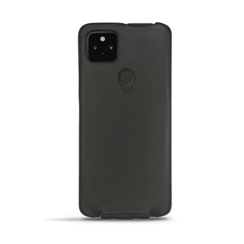 Google Pixel 5用縦型フラップ付きレザーカバー