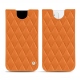 Pochette cuir Apple iPhone 12 - Orange - Couture ( Nappa - Pantone 1495U ) 