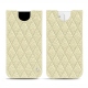 Pochette cuir Apple iPhone 12 - Ivoire - Couture ( Sleek P C12 - White ) 