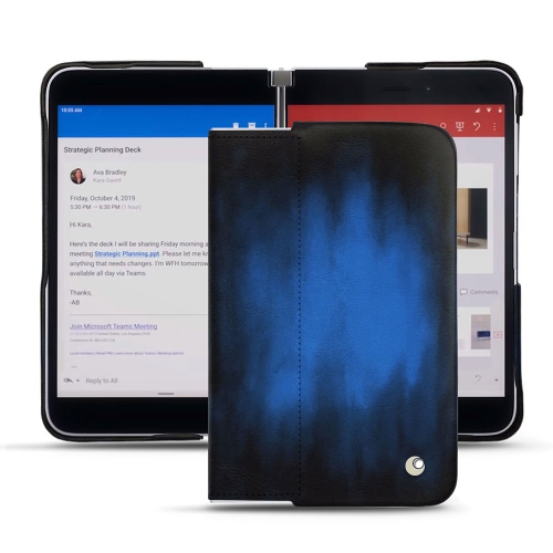 Conchas de couro premium para Microsoft Surface DuoBleu Patine