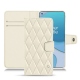 가죽 커버 OnePlus 8T - Blanc - Couture ( Bologna - White ) 