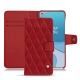 Housse cuir OnePlus 8T - Rouge - Couture ( Nappa - Pantone 199C ) 