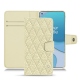 OnePlus 8T leather case - Ivoire - Couture ( Sleek P C12 - White ) 