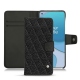Lederschutzhülle OnePlus 8T - Ebène - Couture ( Sleek P C12 - Black ) 