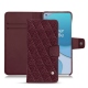 Housse cuir OnePlus 8T - Lie de vin - Couture ( Pantone 5115C ) 