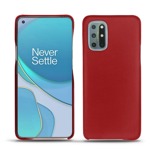 Concha trasera de cuero para su OnePlus 8TRouge ( Nappa - Pantone #d50032 ) 
