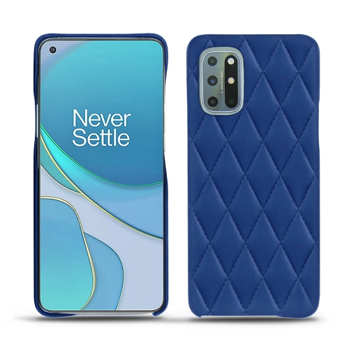 OnePlus 8T用レザーバックシェルBleu océan - Couture ( Nappa - Pantone #15458a) 