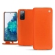 Samsung Galaxy S20 FE leather case - Orange fluo