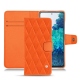 Housse cuir Samsung Galaxy S20 FE - Orange fluo - Couture