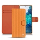 Samsung Galaxy S20 FE leather case - Abaca arancio