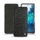 Samsung Galaxy S20 FE leather case - Autruche nero