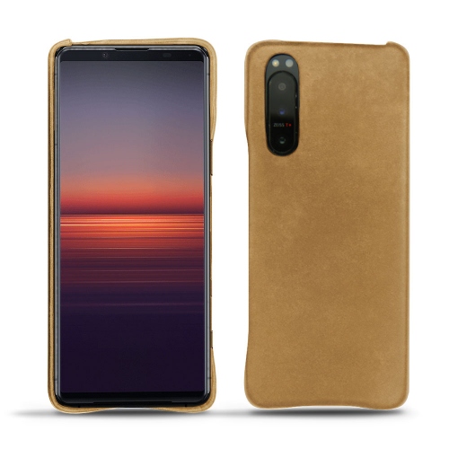  Xperia 5 II 용 가죽 뒷면 커버Sable vintage ( Pantone #9b7340 ) 