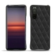 Sony Xperia 5 II leather cover - Noir - Couture ( Nappa - Black ) 