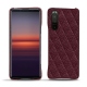 Sony Xperia 5 II leather cover - Lie de vin - Couture ( Pantone 5115C ) 