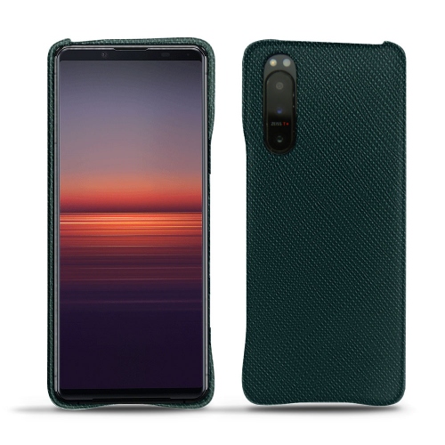 Cascos traseros de cuero para Xperia 5 IIVert séduisant ( Pantone #1d3c34 ) 
