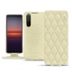 Housse cuir Sony Xperia 5 II - Ivoire - Couture ( Sleek P C12 - White ) 
