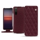 Custodia in pelle Sony Xperia 5 II - Lie de vin - Couture ( Pantone 5115C ) 