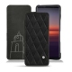 Housse cuir Sony Xperia 5 II - Negre poudro - Couture