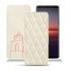 Sony Xperia 5 II leather case - Blanc escumo - Couture