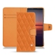Housse cuir Sony Xperia 5 II - Orange - Couture ( Nappa - Pantone 1495U ) 