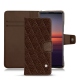 Sony Xperia 5 II leather case - Châtaigne - Couture ( Pantone 476C ) 